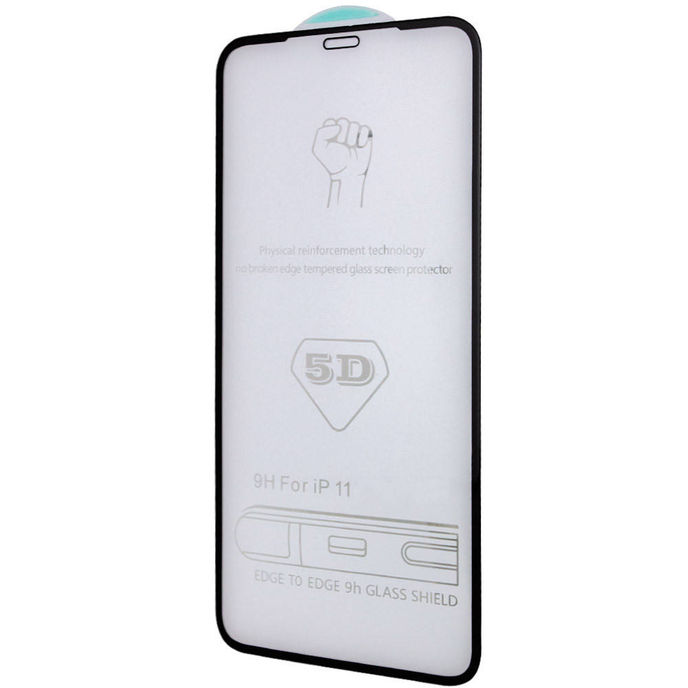 

Защитное стекло 5D Hard (full glue) (тех.пак) для Apple iPhone 11 (6.1") / XR, стекло на весь экран айфон 11, Черный