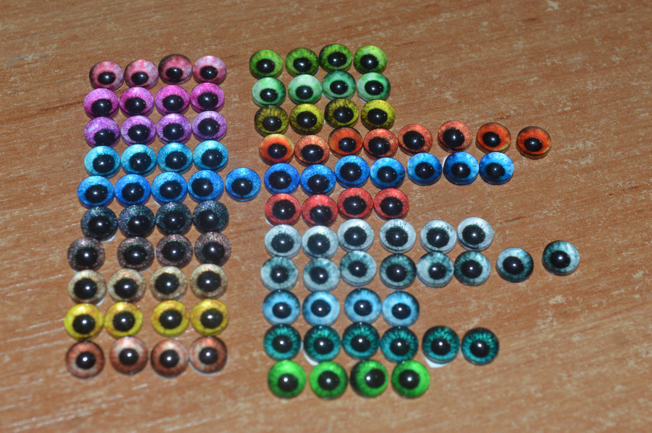 

Кабошоны. стеклянные с рисунком в виде глаза 6 мм