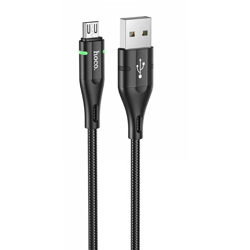 

Кабель HOCO U93 Shadow MicroUSB Cable 2.4A 1.2m Black, Черный