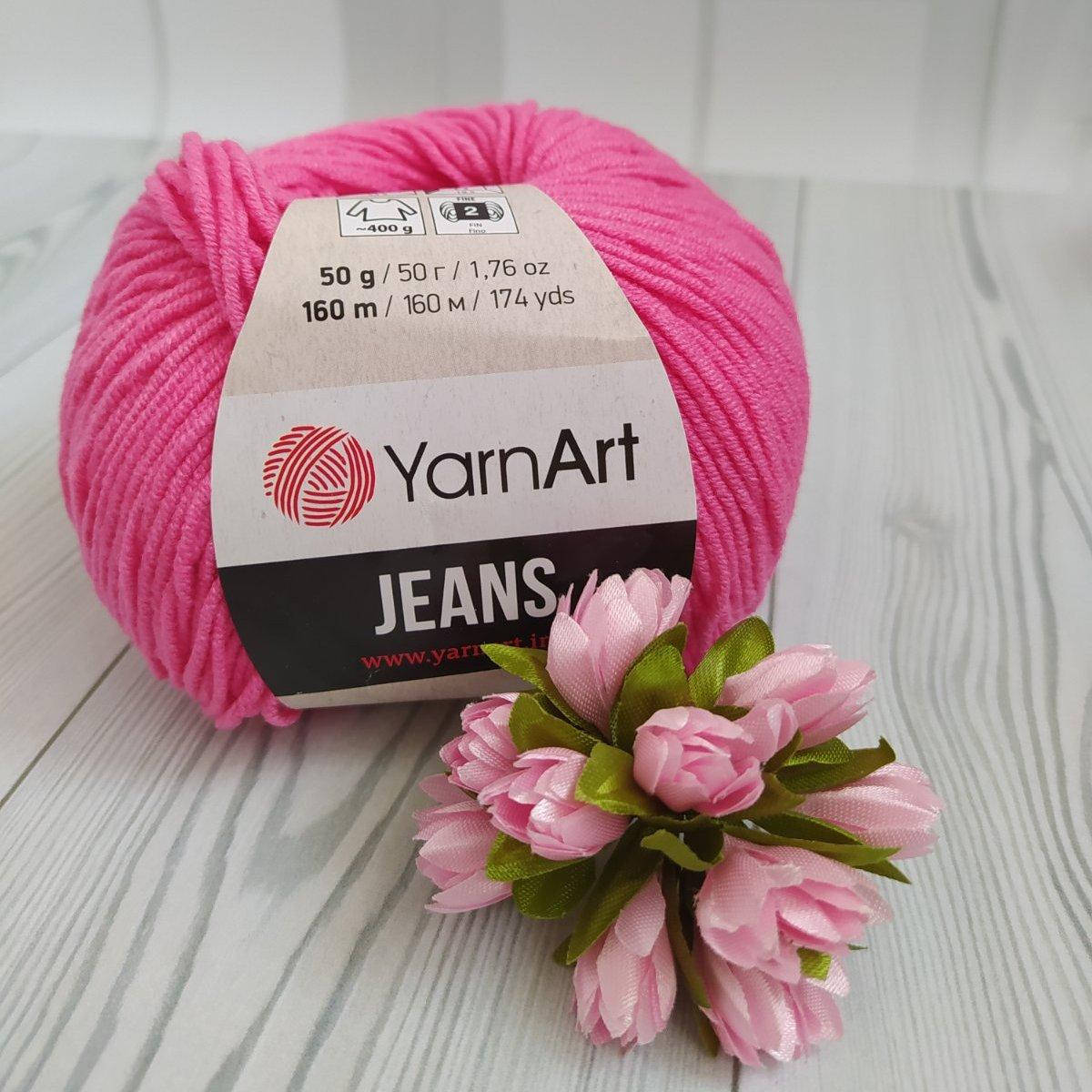

YarnArt Jeans (№42) яскраво рожевий, Розовый