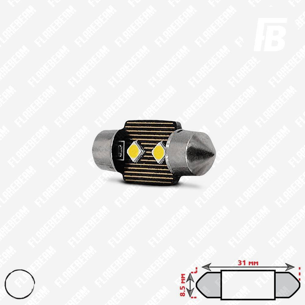 

Лампа LED цоколь Festoon 31 мм (C5W), с обманкой, 12 В, SMD 3030*02 (белый)