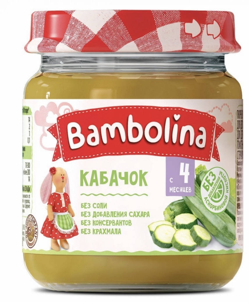 

Овощное Монопюре из кабачка Bambolina (Бамболина) с 4 месяцев 100г