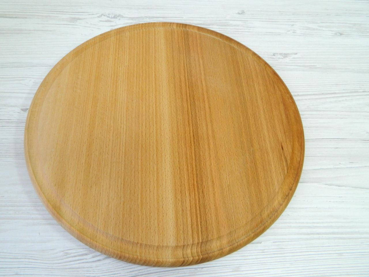 

Деревянная разделочная доска круглая 35см бук, Коричневый