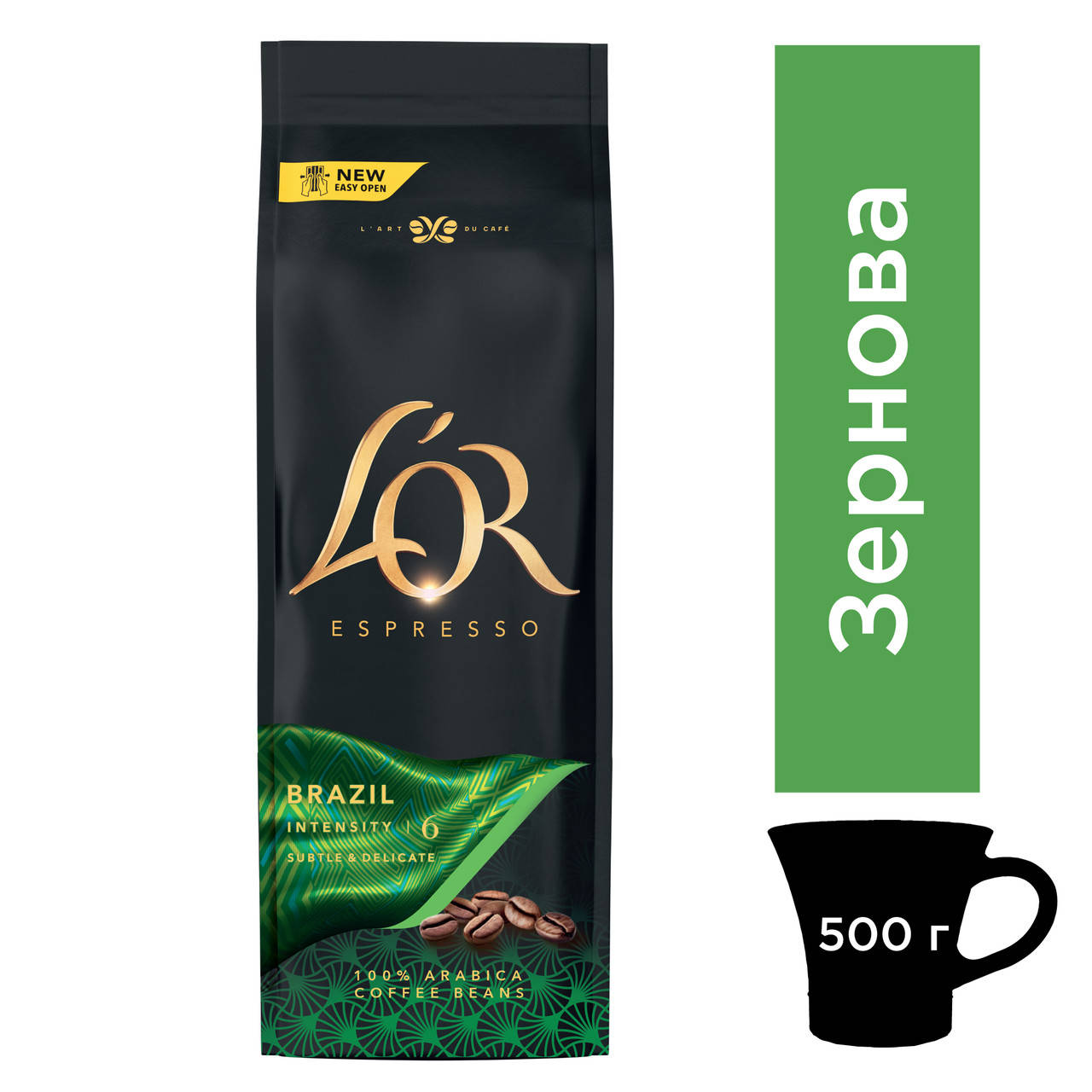 

Кофе в зернах L'OR Crema Espresso Brazil 500г.