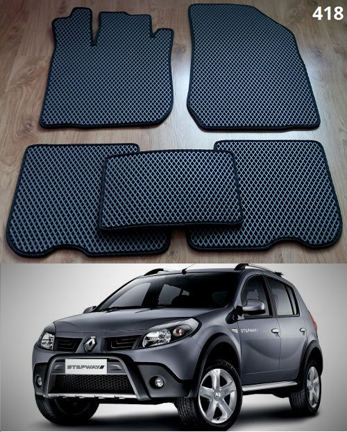 

Коврики ЕВА в салон Renault Sandero Stepway 2 '13-21, Черный