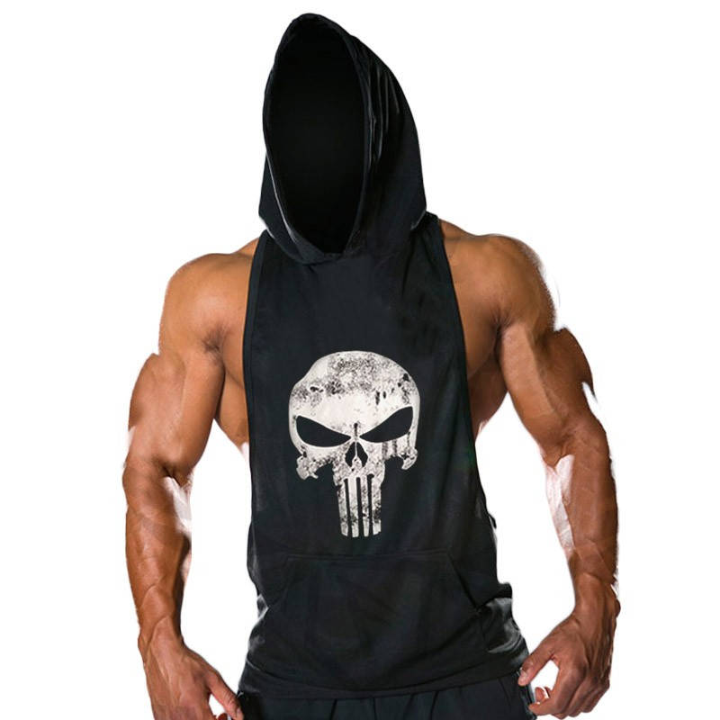 

Безрукавка с капюшоном Skull Black лот 4027