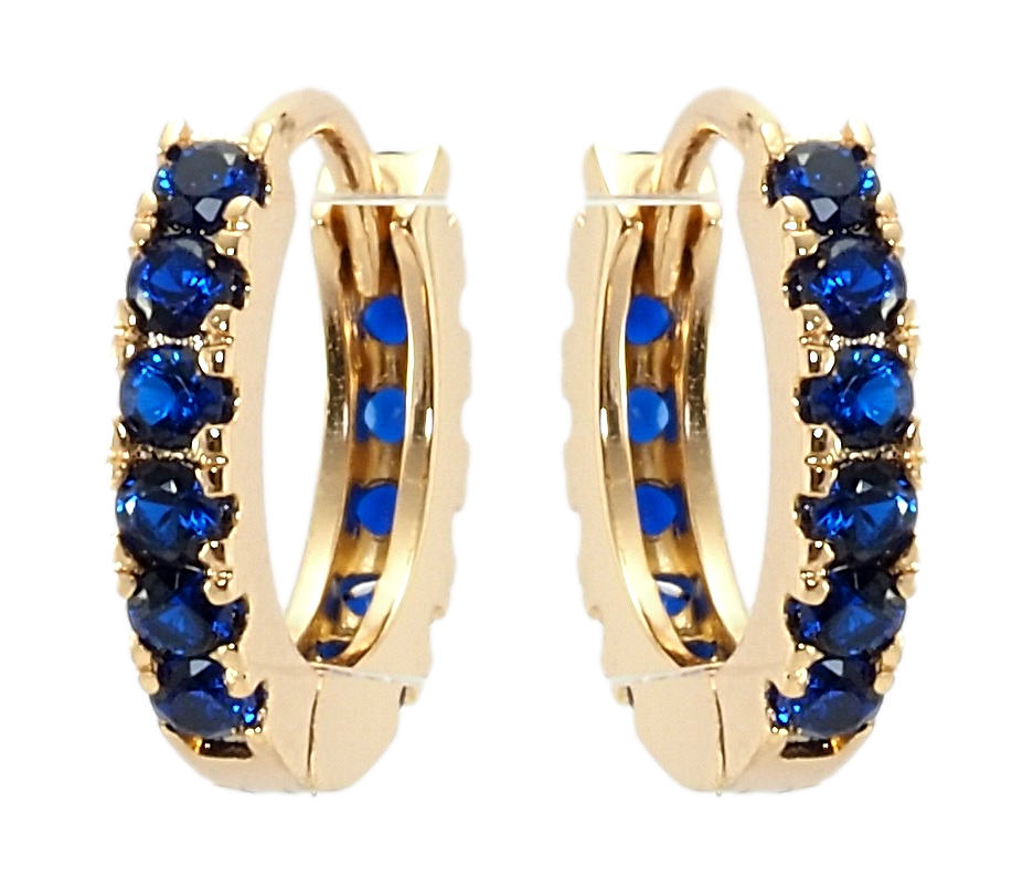 

Серьги Xuping Позолота 18K колечки "Дорожки синих фианитов"