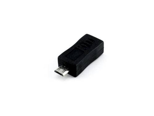 

Переходник адаптер miniUSB мама - microUSB папа, Черный