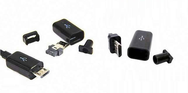 

Штекер microUSB разборной на кабель для пайки (Черный)
