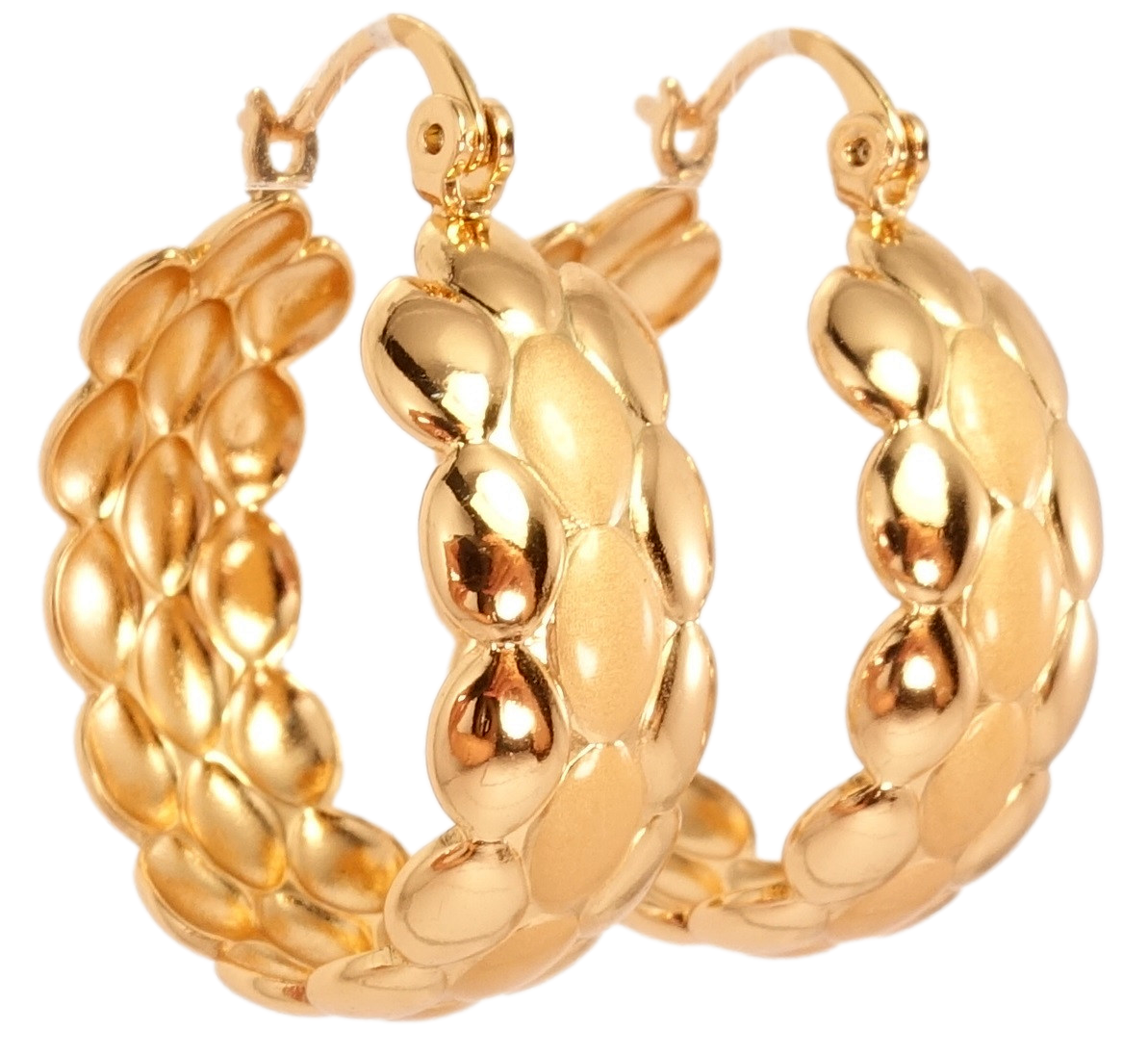 

Серьги Xuping Позолота 18K замок-булавка "Орнамент овалы с напылением" ø 2,5см