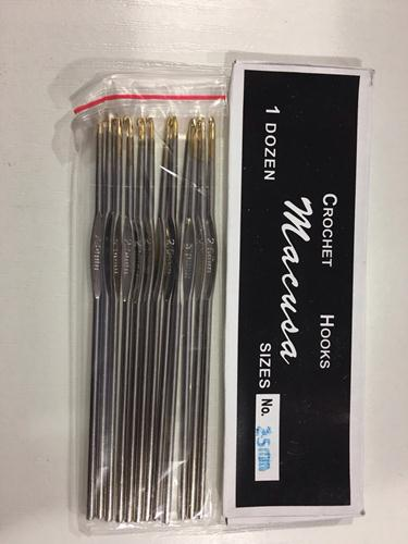 

Крючок для вязания металлический с золотым концом 2.5 мм