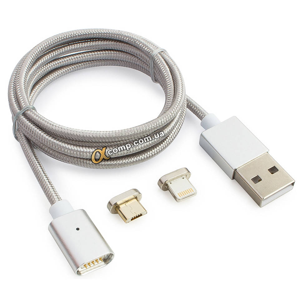 

Кабель USB 2.0 (AM/Apple Lightning) магнитный 2A 1м Grey, Серый