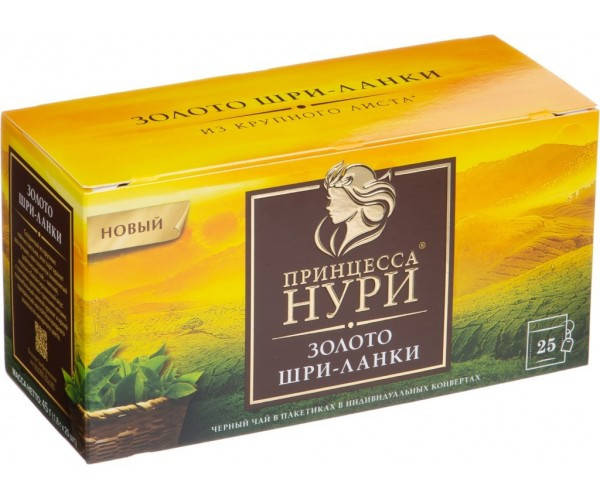 

Чай чорний байховий дрібний у пакетиках «Золото Щрі-Ланки», 50 г ТМ «Принцеса НУРІ»