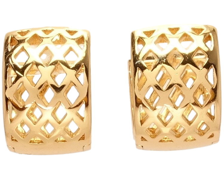 

Серьги Xuping Позолота 18 К колечки "Широкие с ромбовым орнаментом"