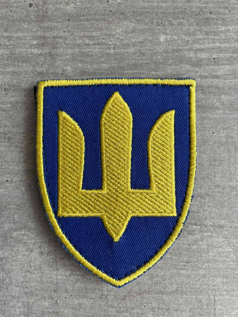 

Шеврон нашивка на липучке Трезуб синий