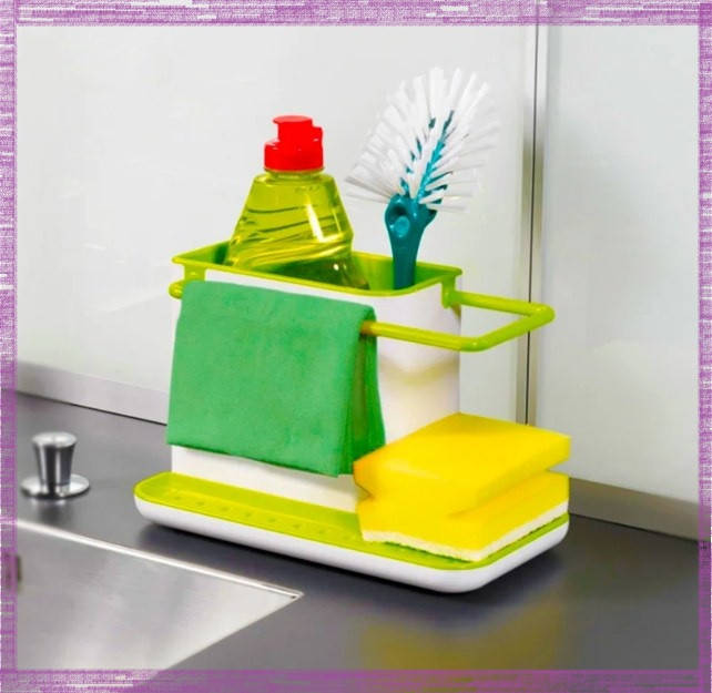 

Органайзер для кухонной раковины Caddy Sink 3 в 1| Универсальный органайзер для щеток, губок, мыла и полотенца