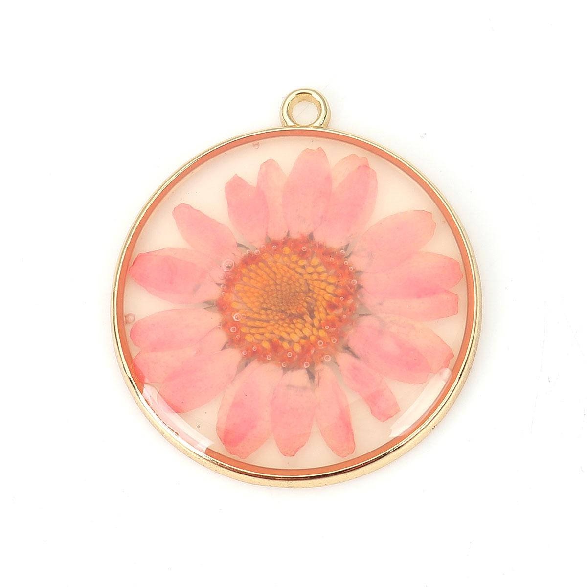 

Ожерелье, Подвеска, Шнур, Кулон - Цветок, Прозрачный, Розовый, Круглый, 33 мм x 30 мм