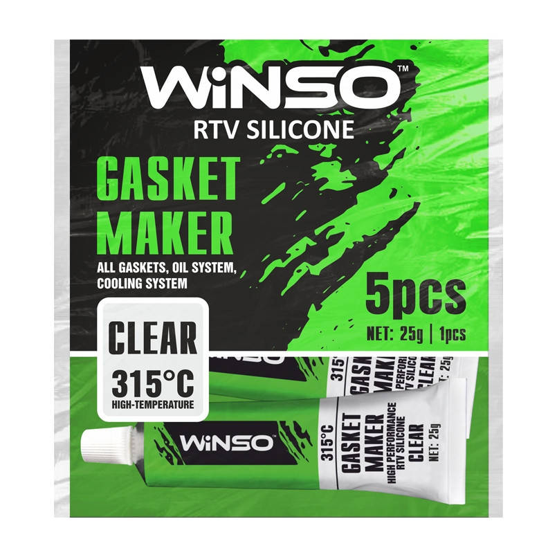 

Winso Герметик высокотемпературный 100% силикон (прозрачный) 25g