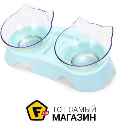 

Набор Fmax Миска двойная для котов и собак голубой