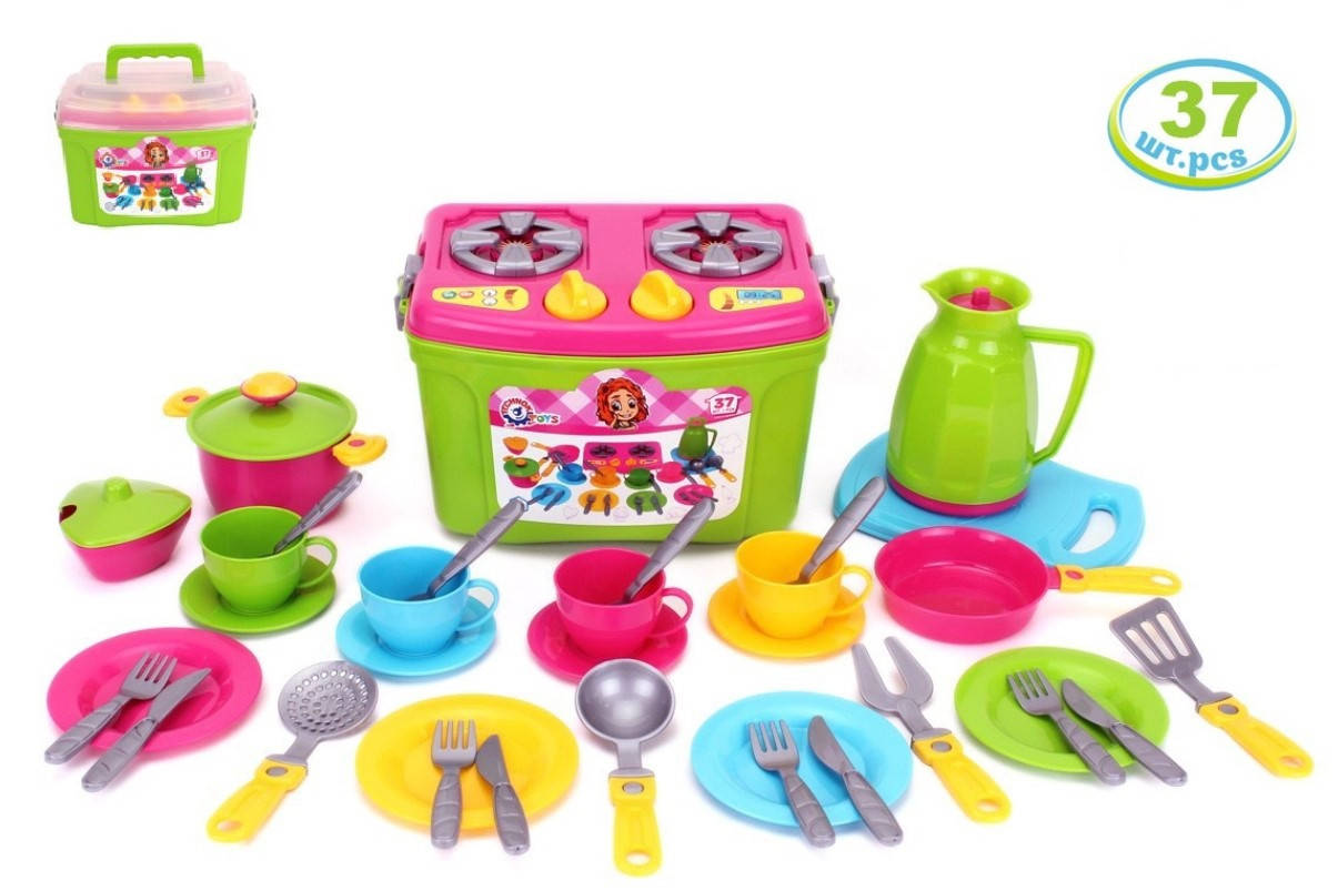 

Набор детской пластмассовой посудки, ТехноК 3596, для детей от 3 лет, Пакунок малюка