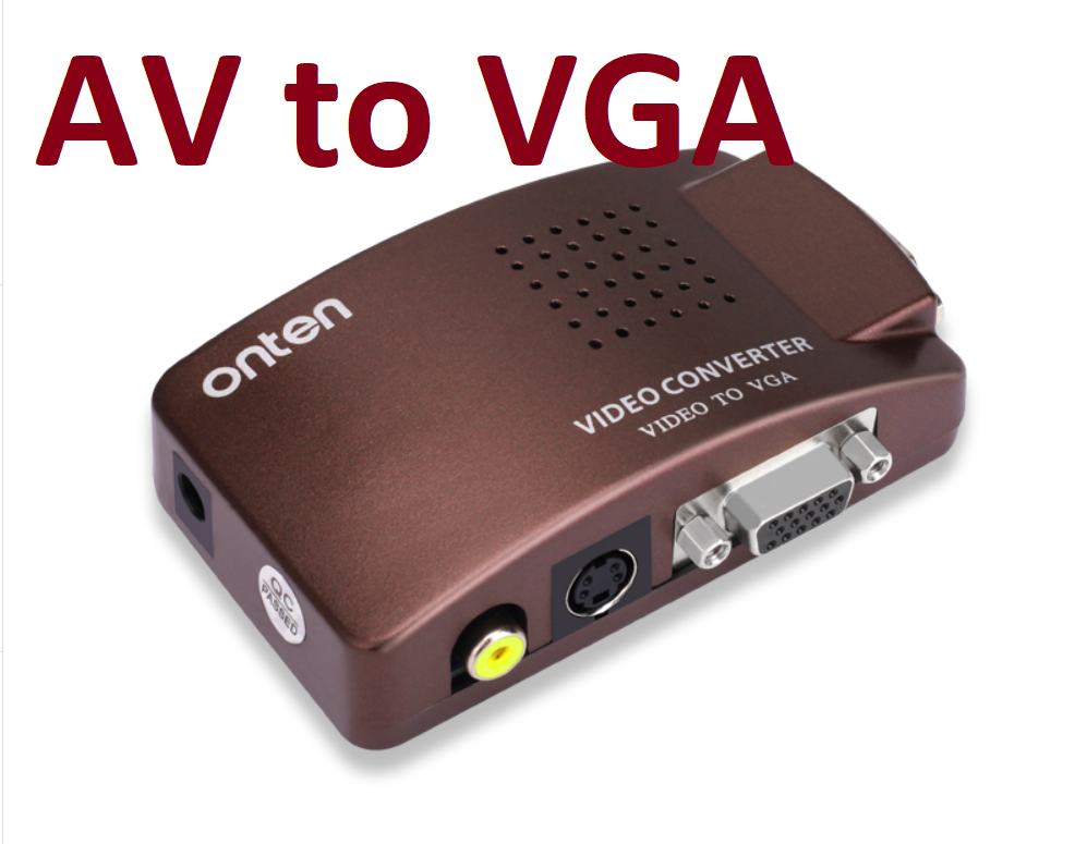 

Конвертер AV S- Video RCA в VGA Onten OTN-7108 адаптер преобразователь, Коричневый
