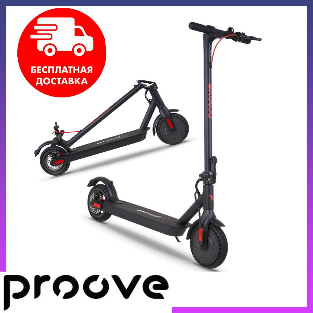 

Электросамокат Proove model x-city lite black/red Складной электрический самокат черный красный