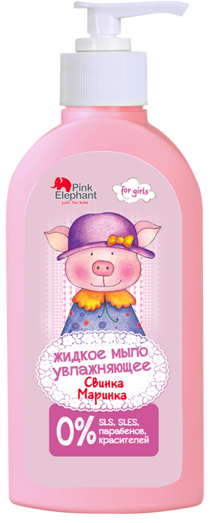 

Жидкое мыло Свинка Маринка увлажняющее 250мл Pink Elephant