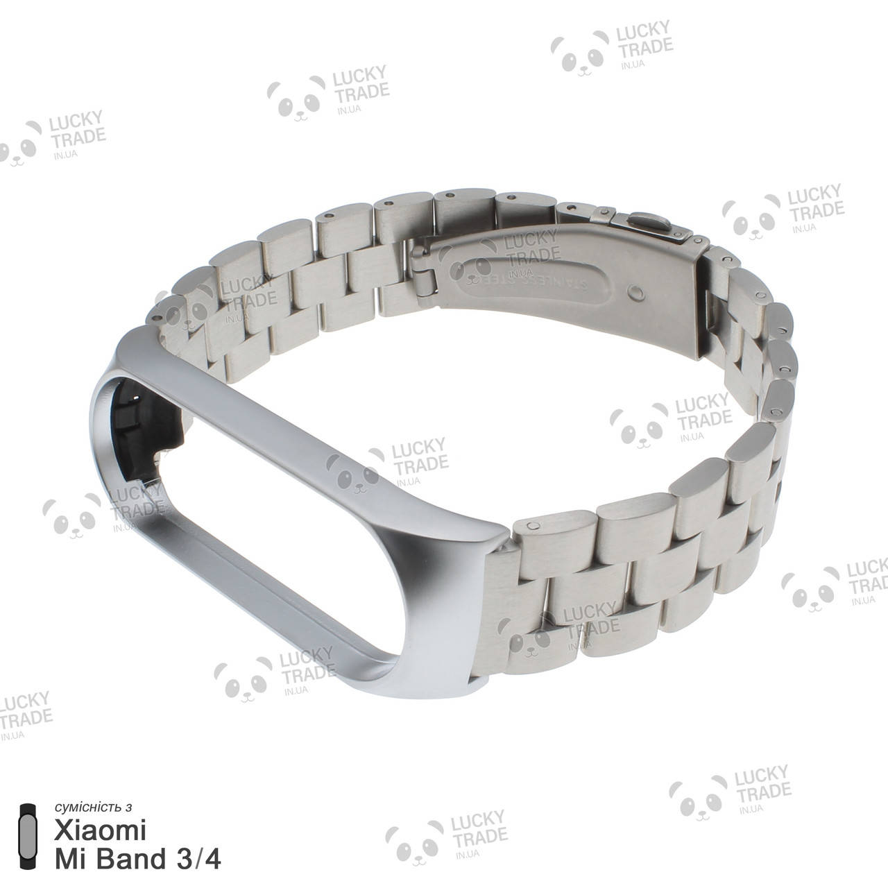 

Ремешок Xiaomi Mi Band 4 / 3 Metal Three Beads металлический крупное звено Серебряный [2242]