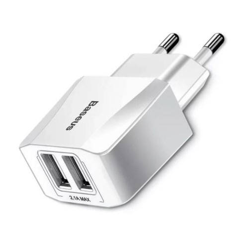 

Зарядное устройство Baseus Mini Dual-U 2USB 2.1A White (CCALL-MN), Белый