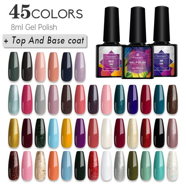 

Набор гель лаков базовых цветных разных для маникюра. Гель лаки для ногтей, большой комплект (47 шт)