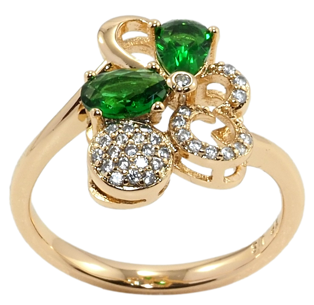 

Кольцо Xuping Позолота 18K "Фантазийный цветок с зелеными фианитами и цирконием" р.16,17,17.5,18.5