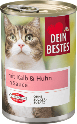 

Мясное рагу для кошек Dein Bestes mit Kalb & Huhn​, 400 гр.