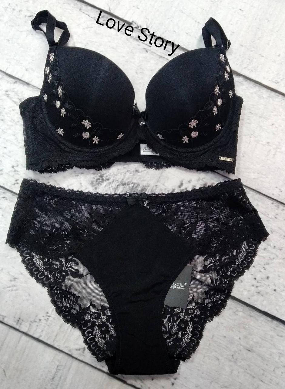 

Комплект жіночої нижньої білизни BALALOUM 9400-1 75D 80D 85D 90D Чорний