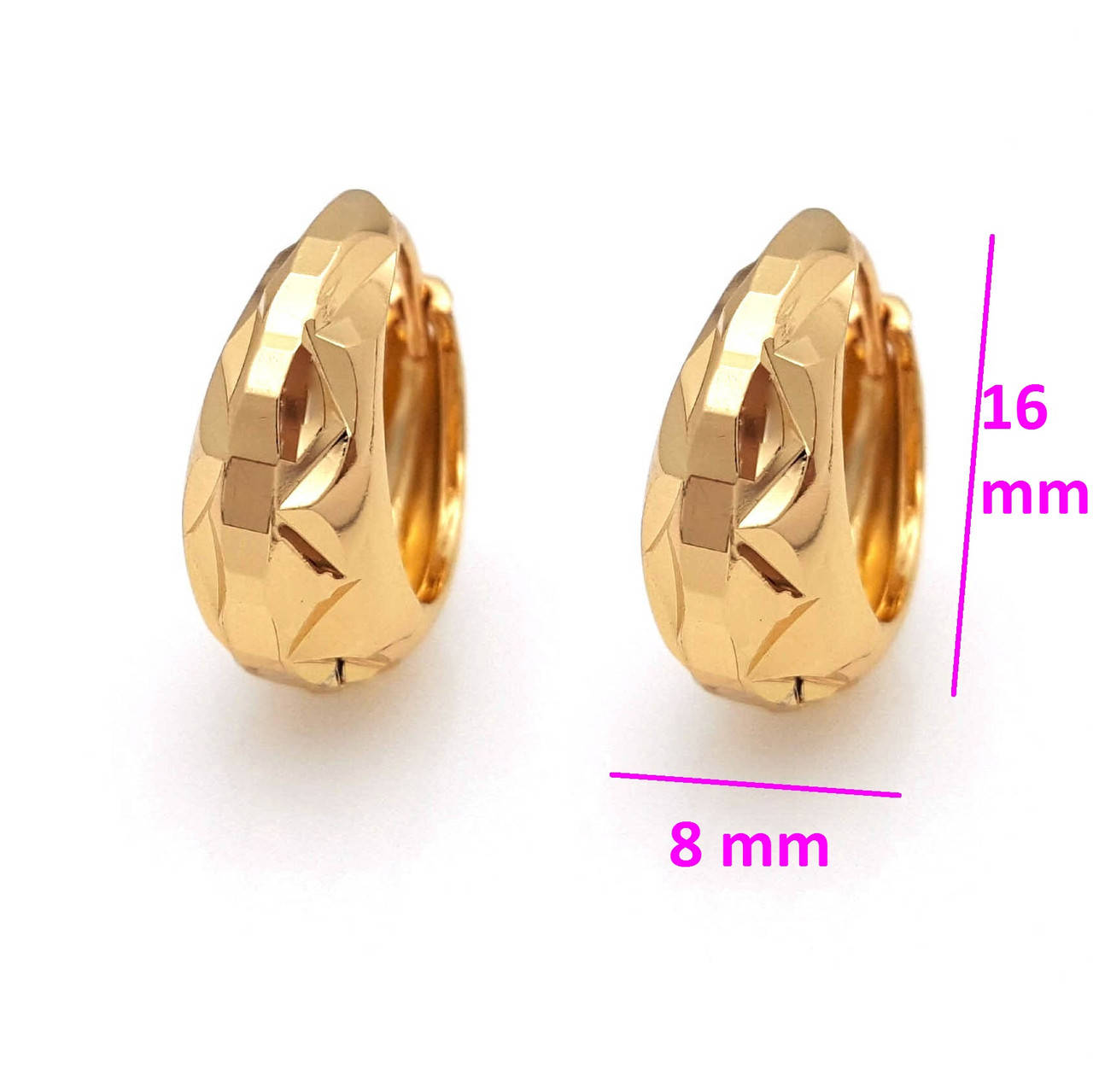 

Серьги, Классика с резьбой, без камешков, позолота Xuping, 18К