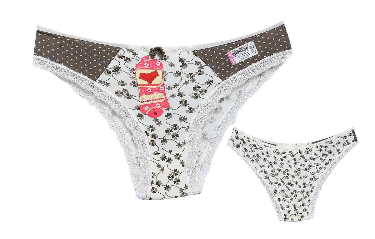 

Трусы бразилиана женские, х/б с кружевом, Miss Beautiful (размер M)