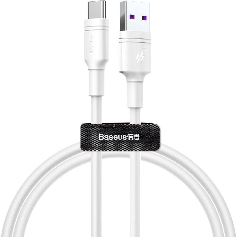 

Кабель USB-A - Type-C (5A/100 см) Baseus Double-ring quick charge cable White (CATSH-B02), Черный