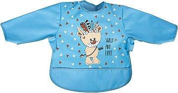 

Слюнявчик-передник с рукавами, медведь - Sevi Bebe,Турция, Голубой