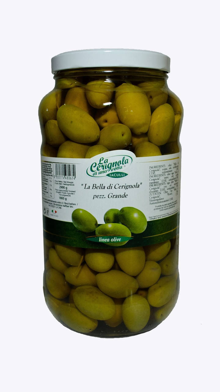 

Оливки зеленые "Bella di Cerignola" 3G гигантские La Cerignola 2,9кг