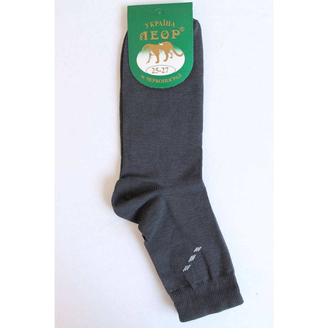 

Носки мужские высокие демисезонные хлопчатобумажные хб однотонные (черные, серые, белые…) 25-27, 27-29 сірий темний, 25-27