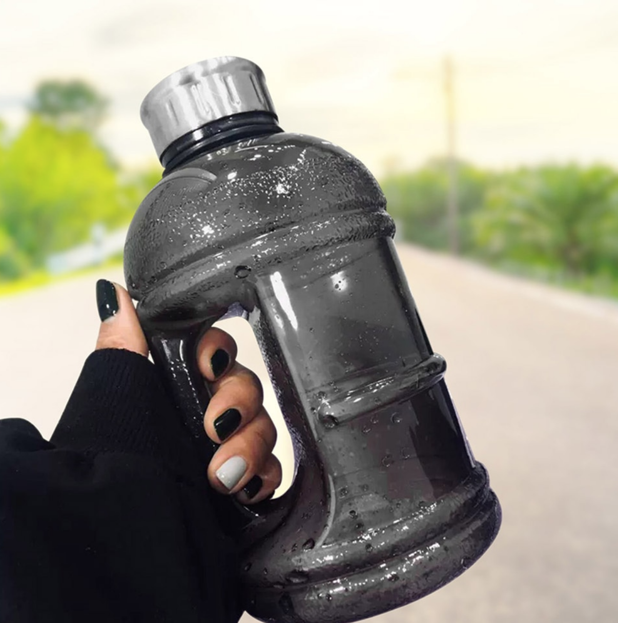 

Пластиковая спортивная бутылка для воды, Фитнес бутылка с ручкой 1л (1000 мл)