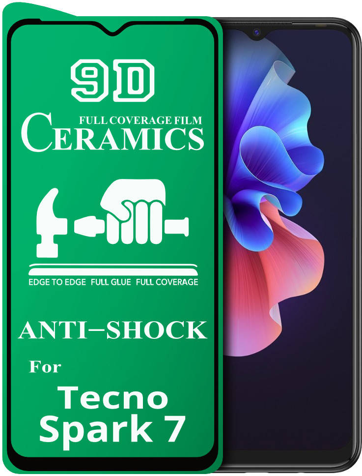 

Защитная пленка Ceramics Tecno Spark 7 (керамическая 9D) (Техно Спарк 7)