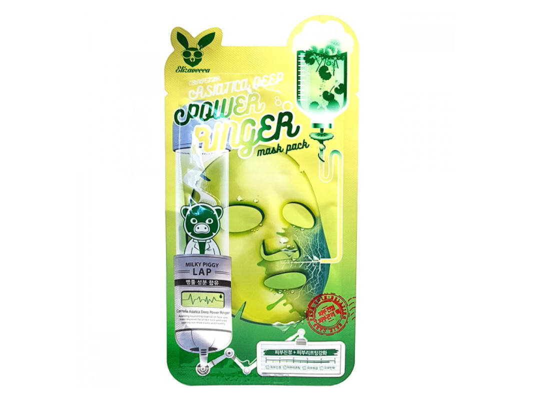 

Маска для лица CENTELLA ASIATICA DEEP POWER RINGER MASK PACK, Elizavecca, тканевая с центеллой, 23 мл