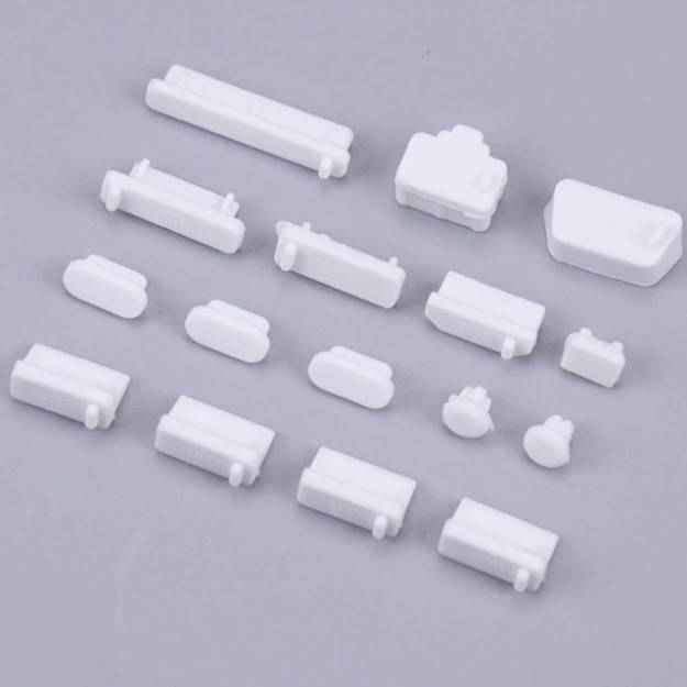 

Заглушки от пыли для ноутбука силиконовые 16 шт (есть Type C) Белые