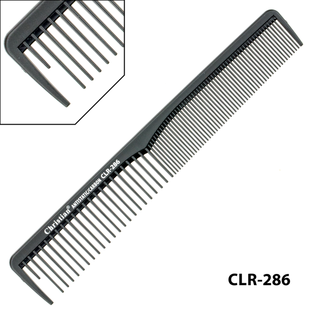 

Гребешок карбоновый антистатичный крупно-мелкозубый CLR-286