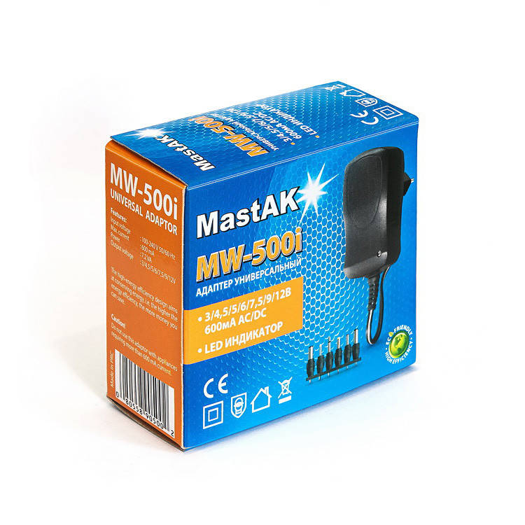 

Универсальный блок питания 3-12V 600mAh MastAK MW-500i