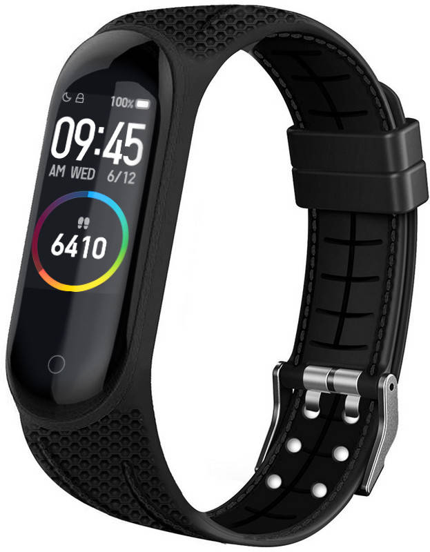 

Силиконовый ремешок Groove для Mi Band 5 Black (Ми Бэнд 5)