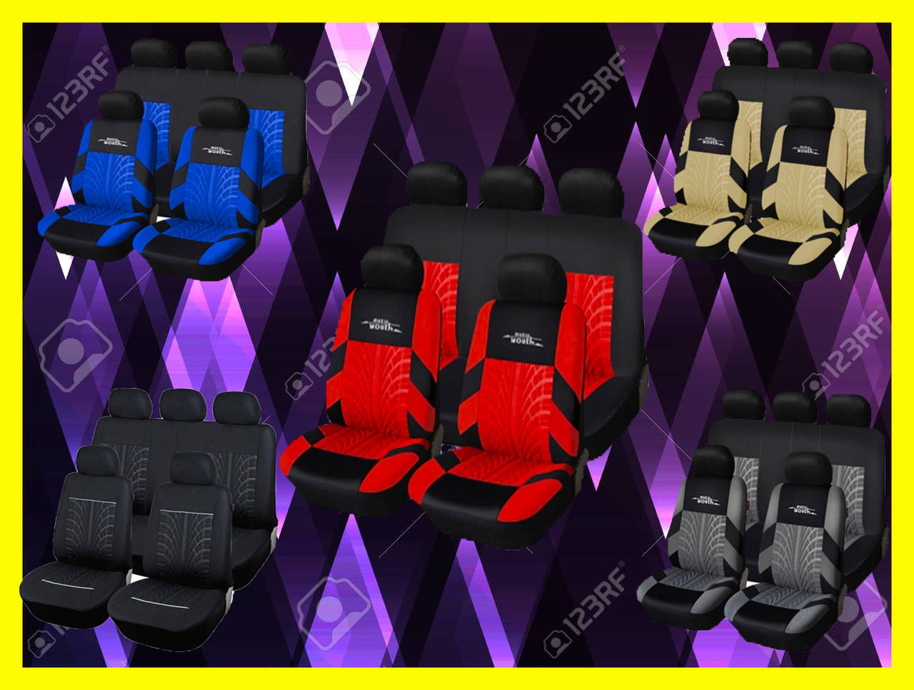 

Универсальные чехлы на сидень авто полный комлект Красный цвет, Серый