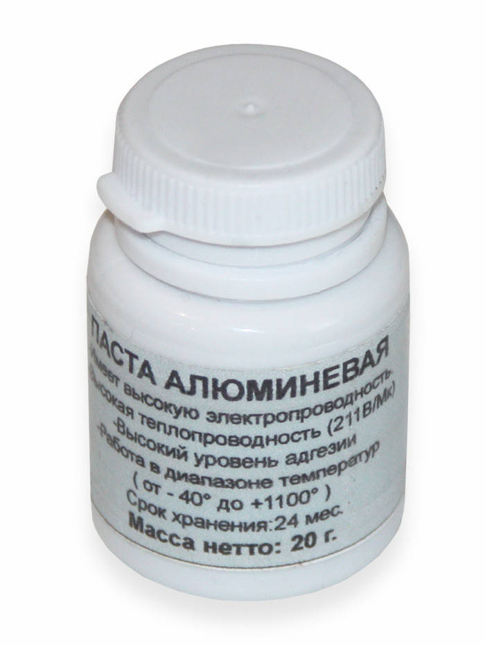 

Алюминиевая паста теплопроводящая 211В/МК -40 - +1100 20г