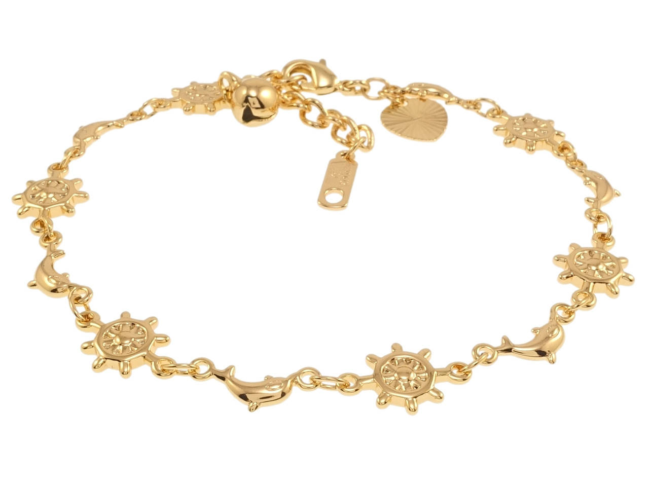 

Браслет Xuping Позолота 18K "Морской орнамент" длина с доп.цепочкой 19-22см х 5-9мм