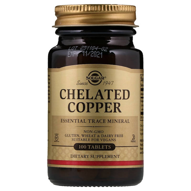 

Медь (Chelated Copper) 2.5 мг 100 таблеток